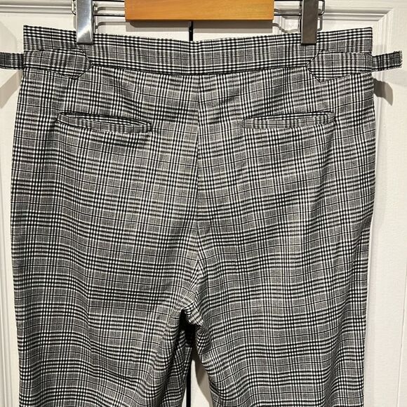 Walter Baker Black/White Houndstooth Plaid Cropped Ruffle Hem Pants Size 8 NWT‎ - Picture 8 of 12